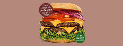 burgerme Angebote: Double me inkl. Extra-Patty nur 2,99€